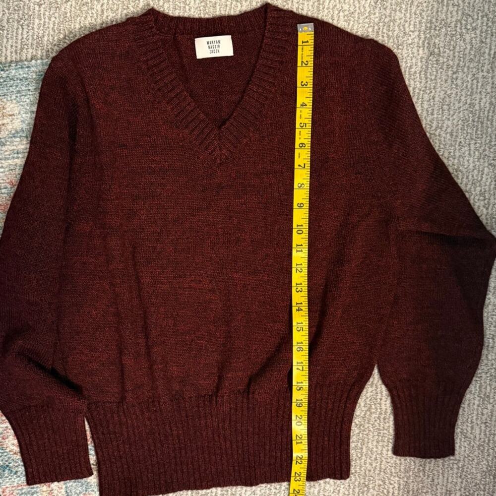 MARYAM NASSIR ZADEH – Annora Sweater Merlot Maroon - Large (New) - Picture 9 of 9